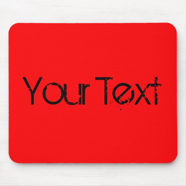 ONLY COLOR / fire red + your text Mouse Mat (Front)