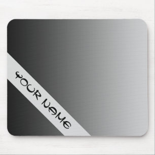ONLY COLOR gradients - black grey + your name Mouse Mat