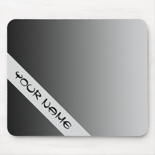ONLY COLOR gradients - black grey + your name Mouse Mat (Front)