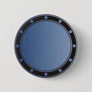 ONLY COLOR gradients - blue + rings & dots black 6 Cm Round Badge