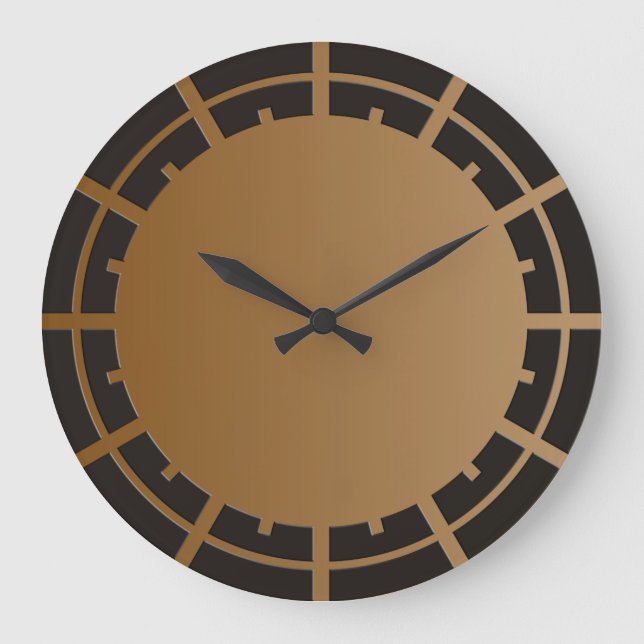 ONLY COLOR gradients brown - ring clock face black (Front)