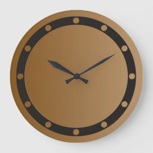 ONLY COLOR gradients brown - ring & dots black Large Clock