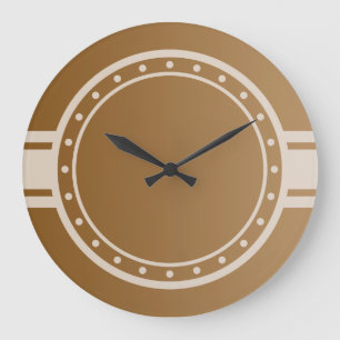 ONLY COLOR gradients brown - ring & dots white Large Clock