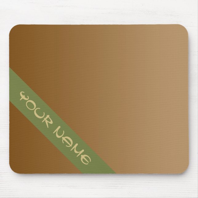 ONLY COLOR gradients - brown + your name Mouse Mat (Front)