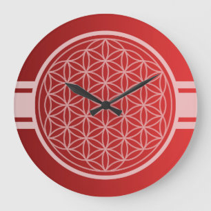 ONLY COLOR gradients fire red - Flower of Life Large Clock
