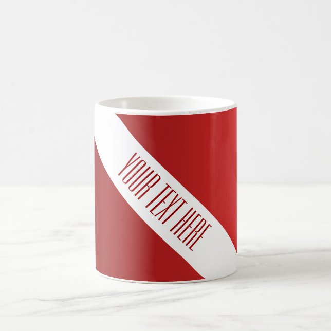 ONLY COLOR gradients - fire red + your text Coffee Mug (Center)