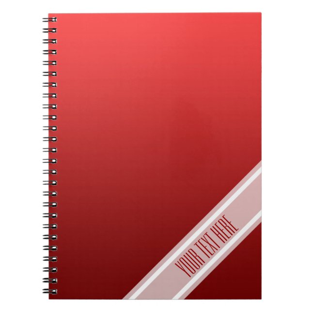 ONLY COLOR gradients - fire red + your text Notebook (Front)