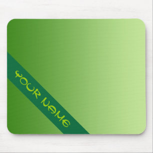 ONLY COLOR gradients - green + your name Mouse Mat
