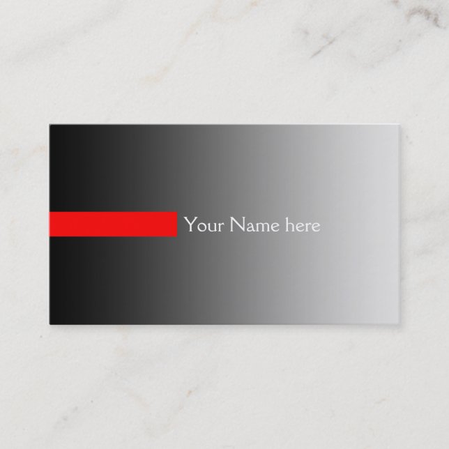 ONLY COLOR gradients grey - stripes red + text Business Card (Front)