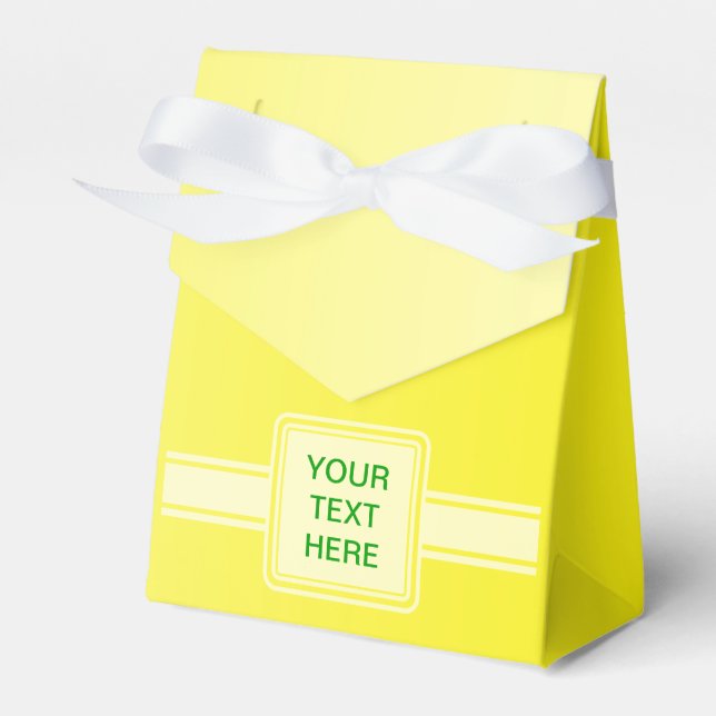 ONLY COLOR gradients - lemon yellow + your text Favour Box (Front Side)
