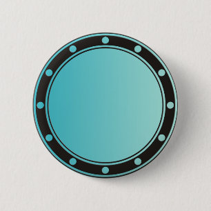 ONLY COLOR gradients - ocean blue - rings & dots 6 Cm Round Badge