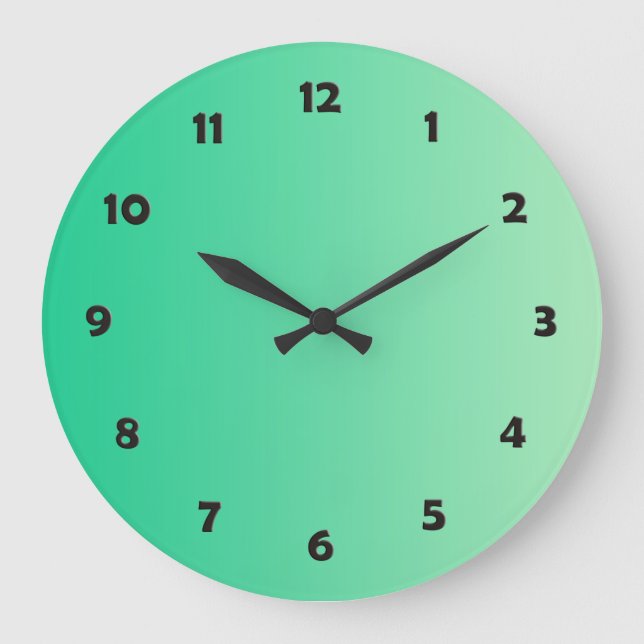ONLY COLOR gradients - ocean green + clock face (Front)
