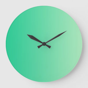 ONLY COLOR gradients - ocean green Large Clock