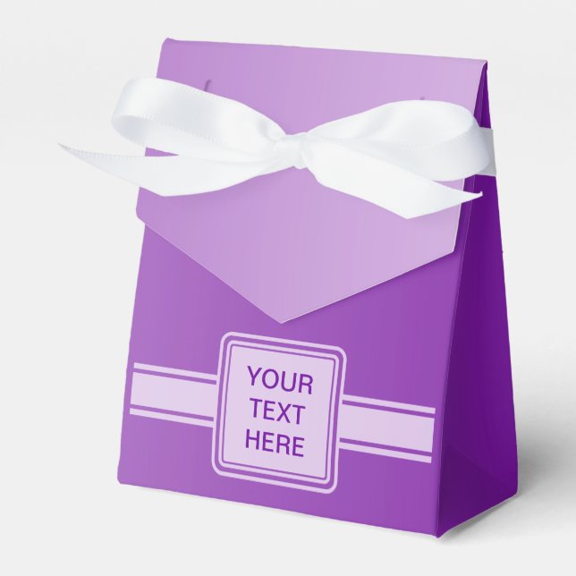 ONLY COLOR gradients - purple + your text Favour Box (Front Side)