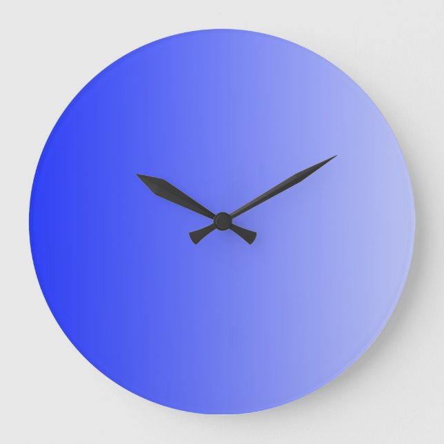 ONLY COLOR gradients - royal blue Large Clock (Front)