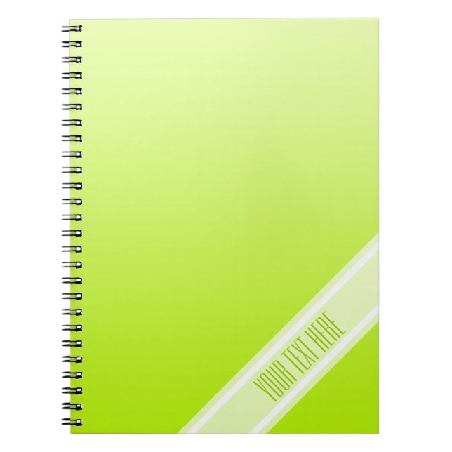 ONLY COLOR gradients - spring green + your text Notebook (Front)