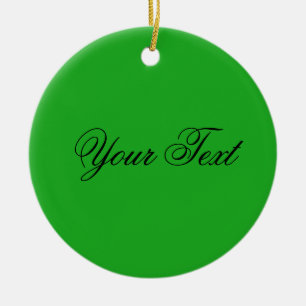 ONLY COLOR / grass green + your text Ceramic Tree Decoration