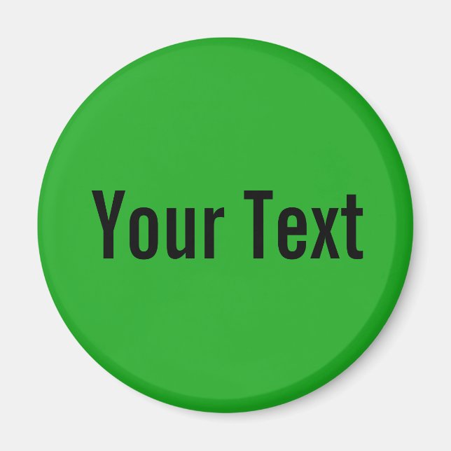 ONLY COLOR / grass green + your text Magnet (Front)