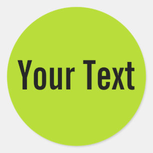 ONLY COLOR light green + your text Classic Round Sticker