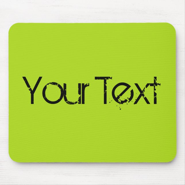 ONLY COLOR / light green + your text Mouse Mat (Front)