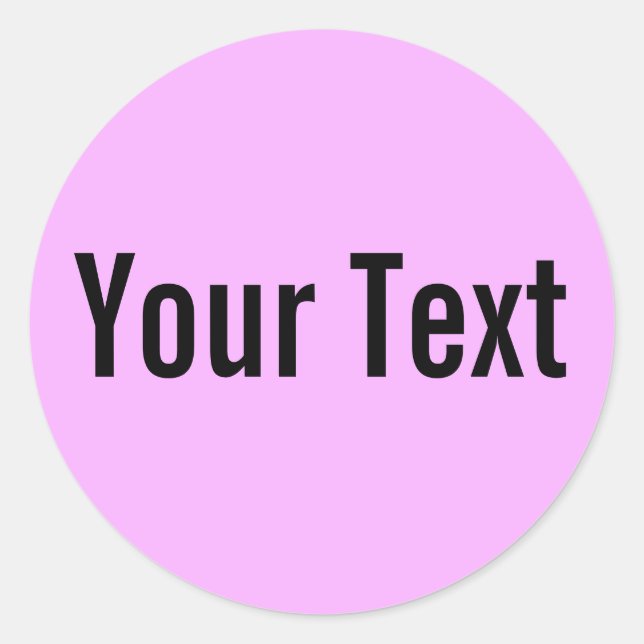 ONLY COLOR | light pink + your text Classic Round Sticker (Front)