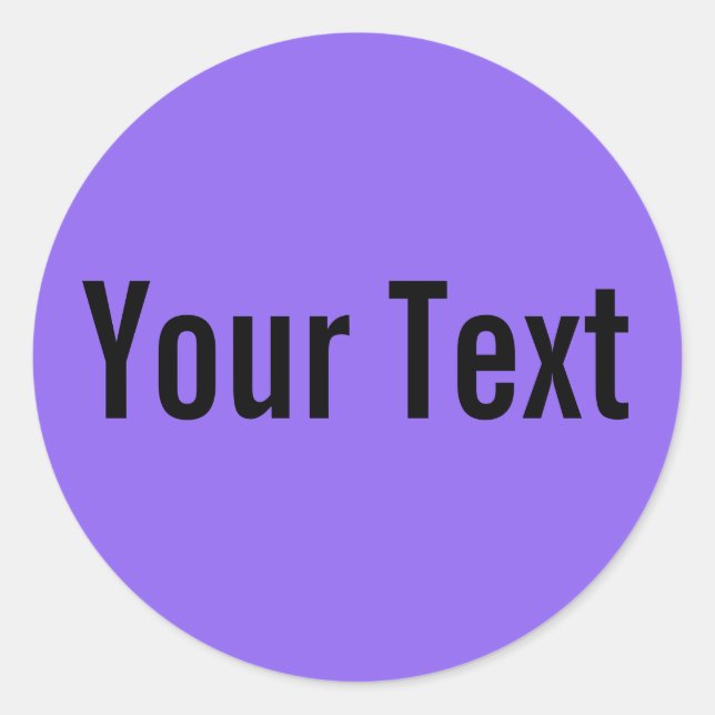 ONLY COLOR | lila + your text Classic Round Sticker (Front)