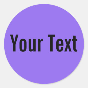ONLY COLOR   lila + your text Classic Round Sticker