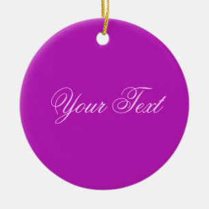 ONLY COLOR / magenta + your text Ceramic Tree Decoration