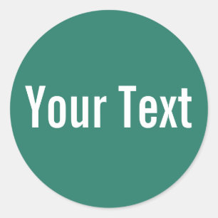 ONLY COLOR ocean green + your text Classic Round Sticker
