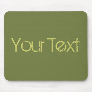 ONLY COLOR / olive green + your text Mouse Mat