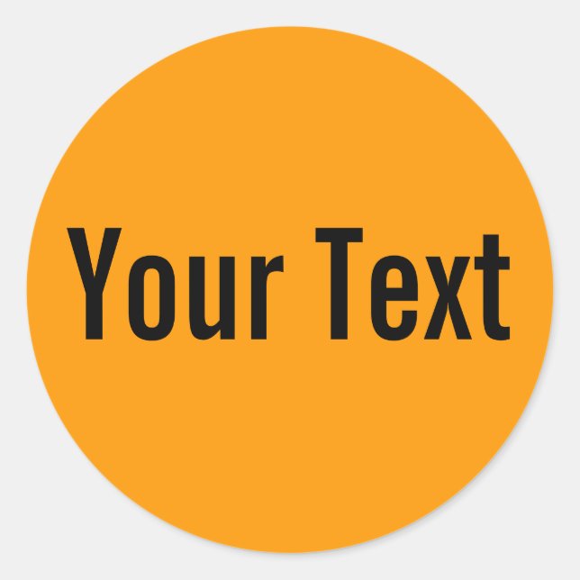 ONLY COLOR | orange + your text Classic Round Sticker (Front)