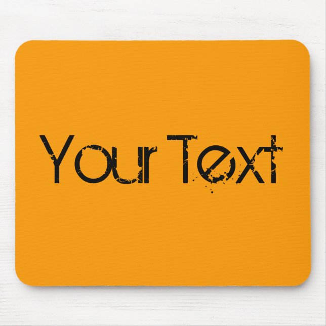 ONLY COLOR / orange + your text Mouse Mat (Front)
