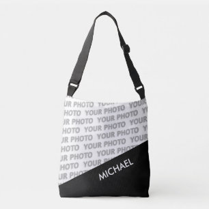 ONLY COLOR RECTANGLES - black + your ideas Crossbody Bag