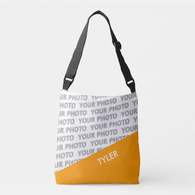 ONLY COLOR RECTANGLES - orange + your ideas Crossbody Bag (Front)