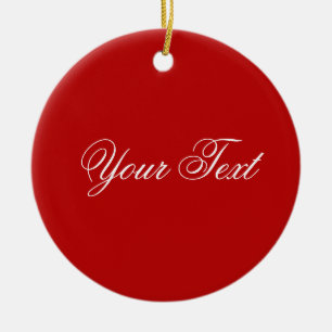 ONLY COLOR / red + your text Ceramic Tree Decoration