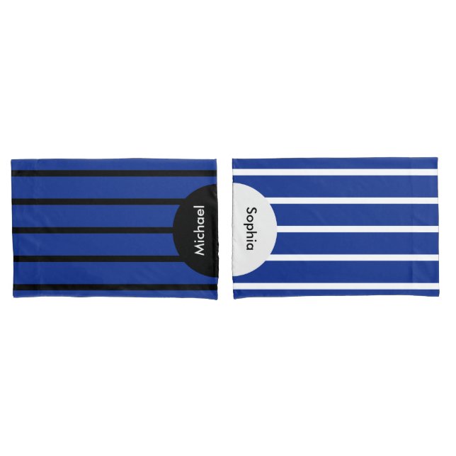 ONLY COLOR STRIPES - blue + your backg. Pillowcase (Front-Set)