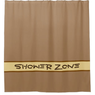 ONLY COLOR STRIPES - brown beige + your backg. Shower Curtain