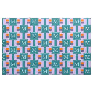 ONLY COLOR STRIPES - coloured + your monogram Fabric