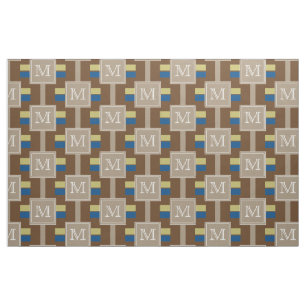 ONLY COLOR STRIPES - coloured + your monogram Fabric