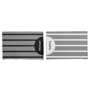 ONLY COLOR STRIPES - grey + your backg. Pillowcase