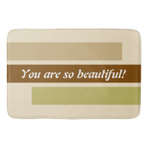 ONLY COLOR STRIPES - khaki brown beige Bath Mat