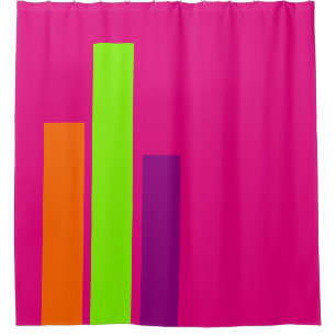 ONLY COLOR STRIPES - orange spring green magenta Shower Curtain