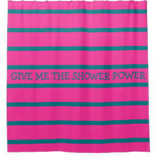 ONLY COLOR STRIPES - pink + your backg. & ideas Shower Curtain