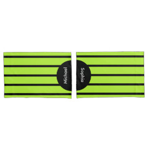 ONLY COLOR STRIPES - spring green + your backg. Pillowcase