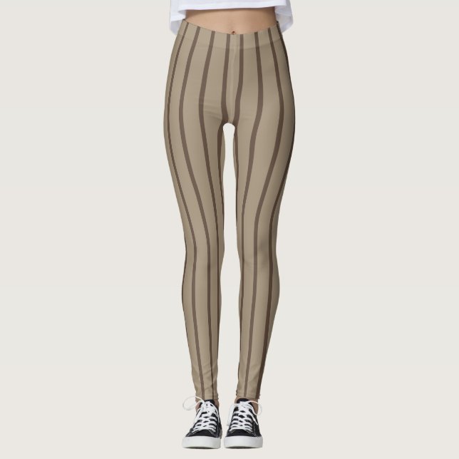 ONLY COLOR STRIPES - stone + your backgr. & ideas Leggings (Front)