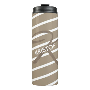 ONLY COLOR STRIPES - stone + your backgr. & ideas Thermal Tumbler