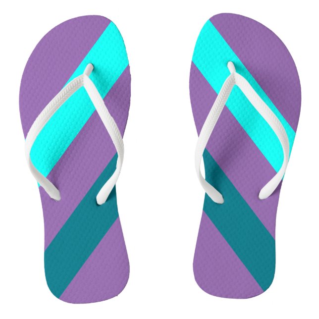 ONLY COLOR STRIPES - turquoise, petrol Flip Flops (Footbed)