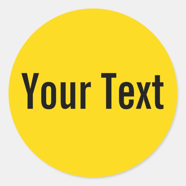 ONLY COLOR | yellow + your text Classic Round Sticker (Front)