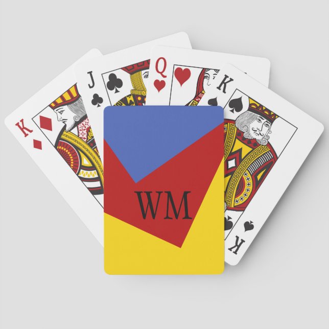 Only Colour Background - blue & red Playing Cards (Back)