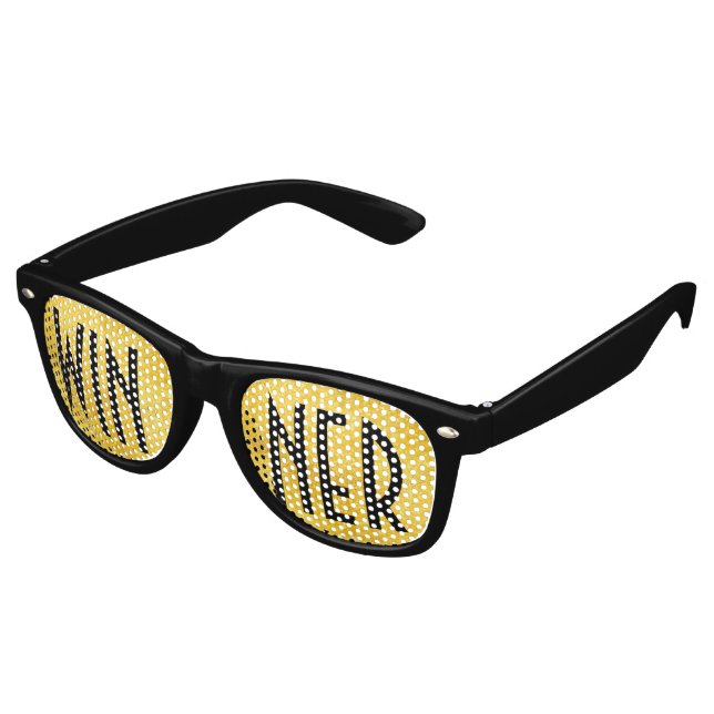 Only Colour Background - gold sparkles + your idea Retro Sunglasses (Angled)